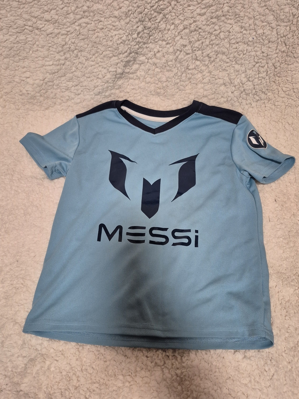 Kids' Light Blue Soccer Jersey with Navy Accents
